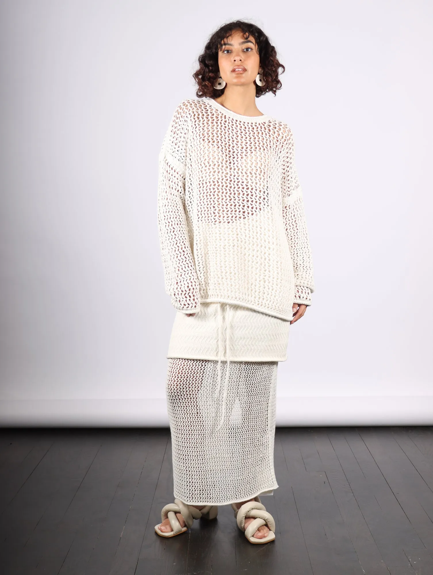 Net Skirt in Bone by Lauren Manoogian