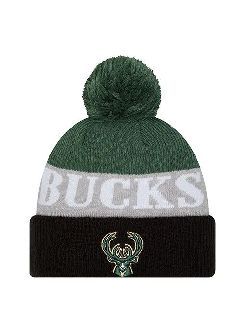 New Era Cuff Pom Shaded Milwaukee Bucks Knit Hat