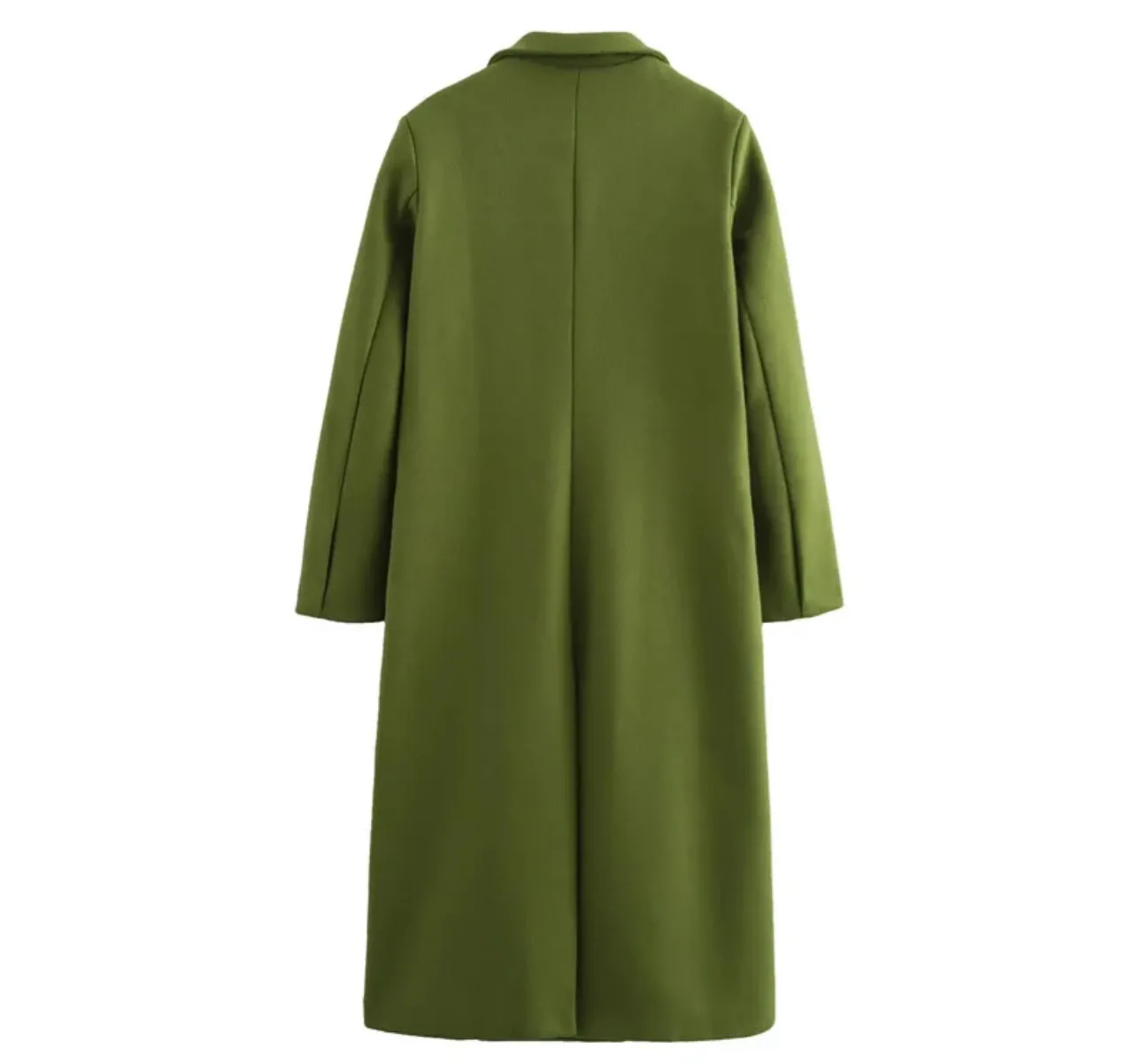 Olive Classic Olive Double-Breasted Overcoat