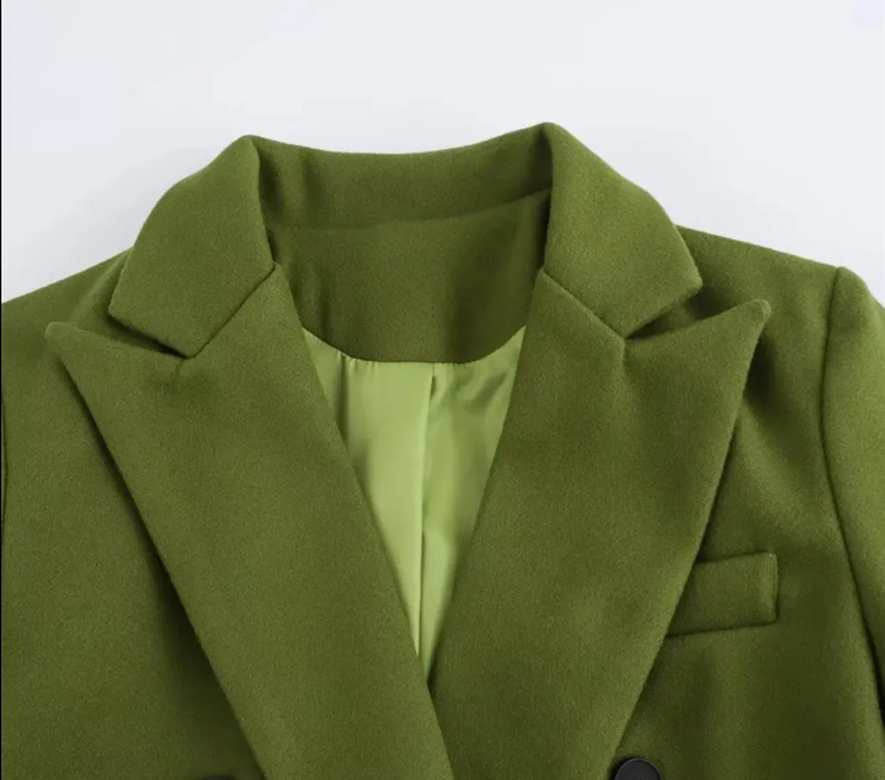 Olive Classic Olive Double-Breasted Overcoat