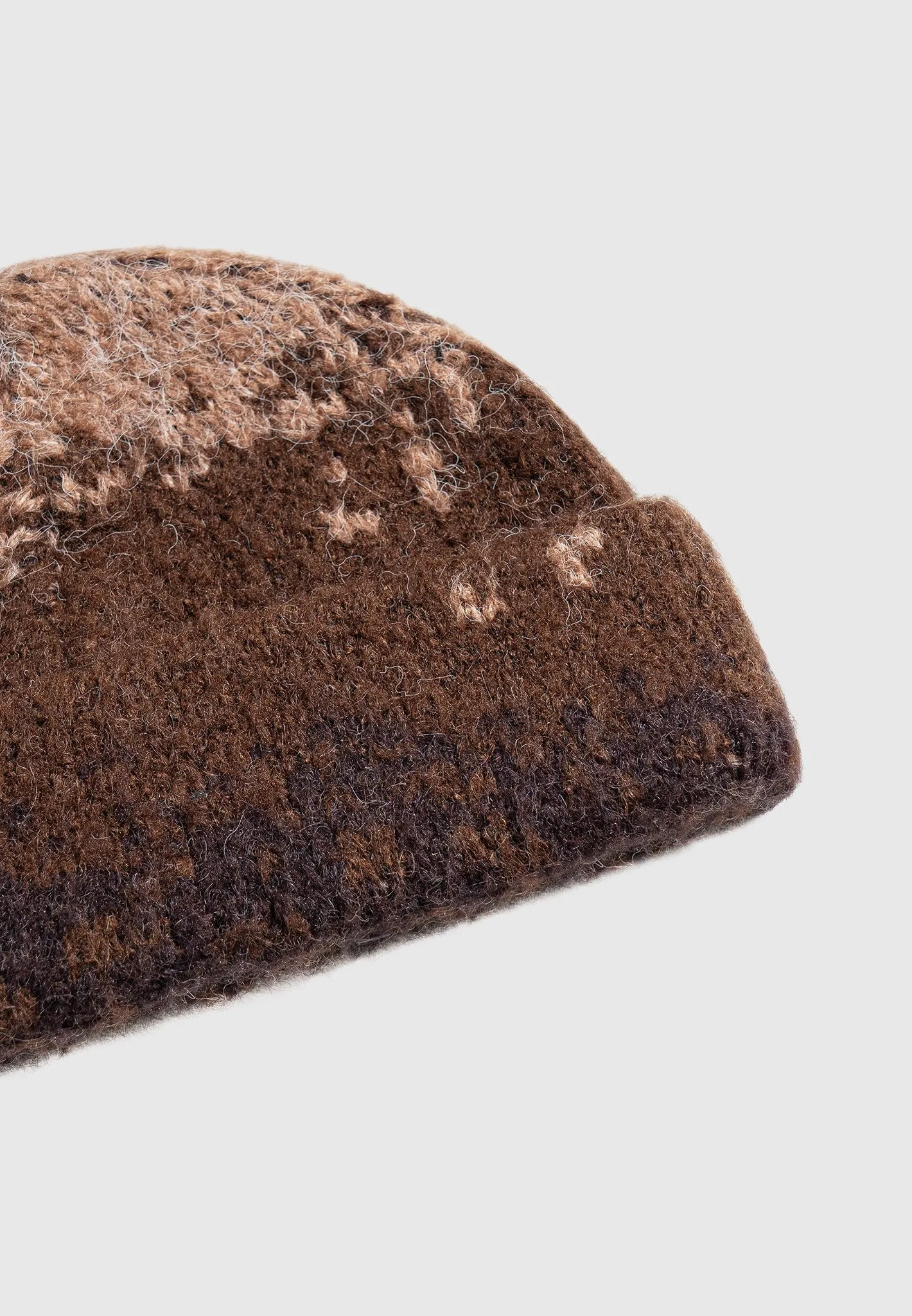 Ombré Knit Beanie Hat - Taupe