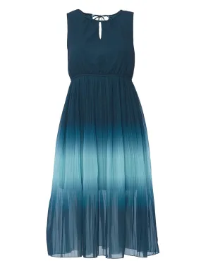 Ombre Grecian Neck Green Midi Dress