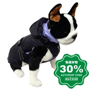 One for Pets - All-Weather Dog Coat with Removable Fleece - Navy - 12"