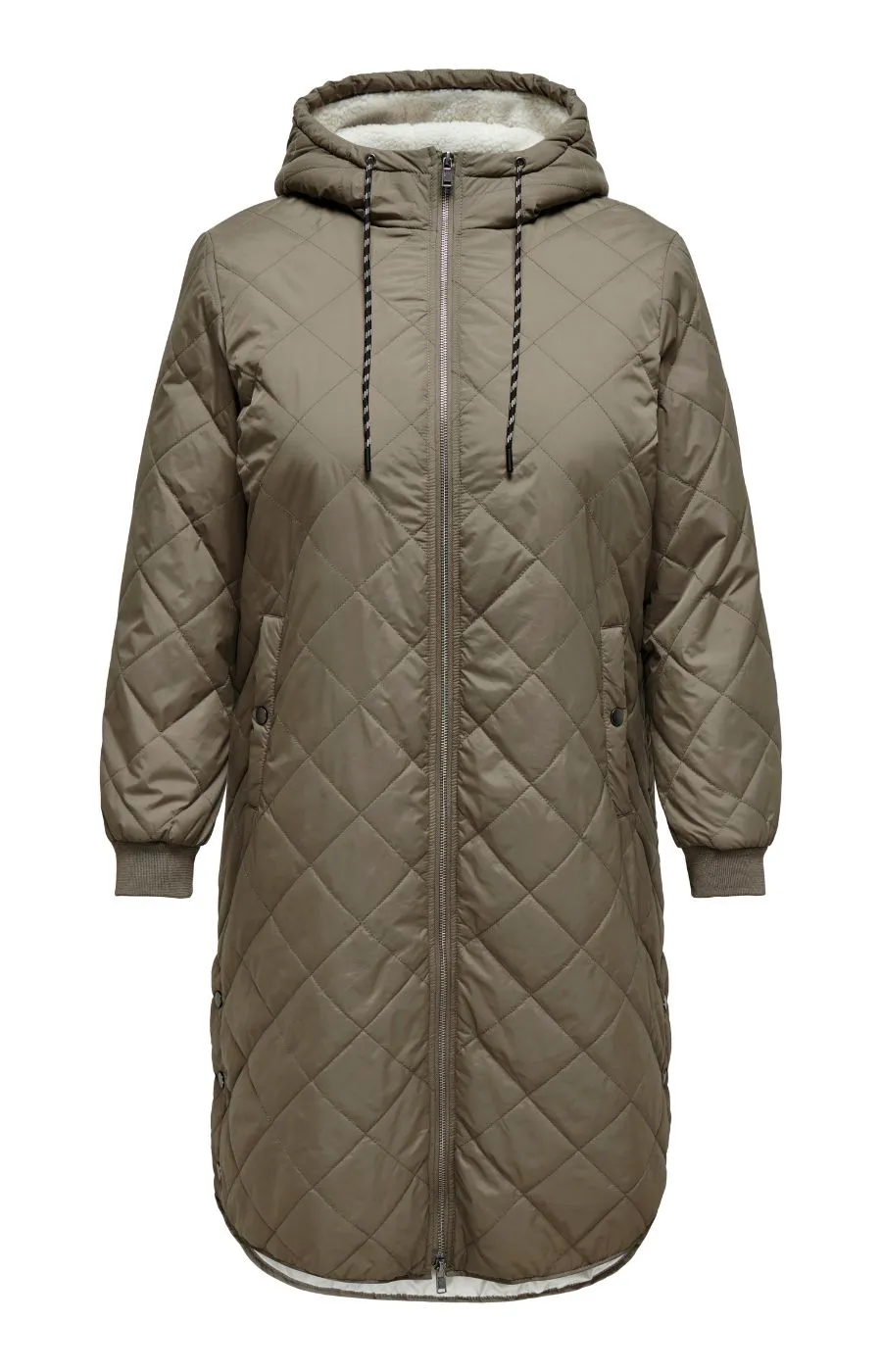 Only Carmakoma Sandy Quilted Coat in Taupe