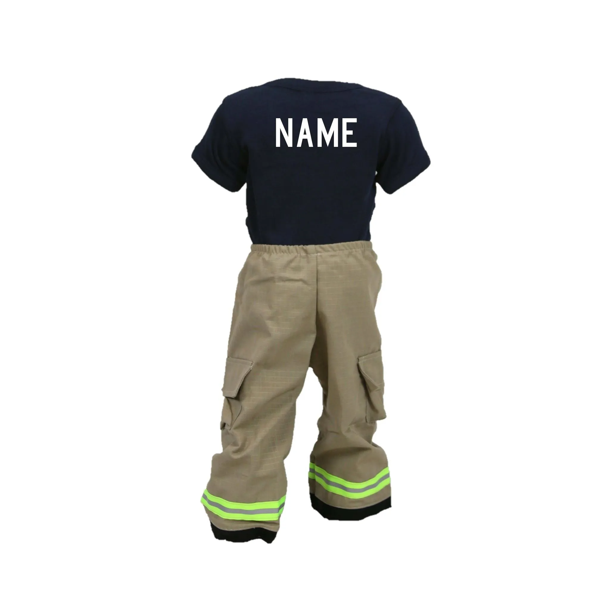 ORIGINAL Firefighter Personalized TAN 2PC Baby Outfit