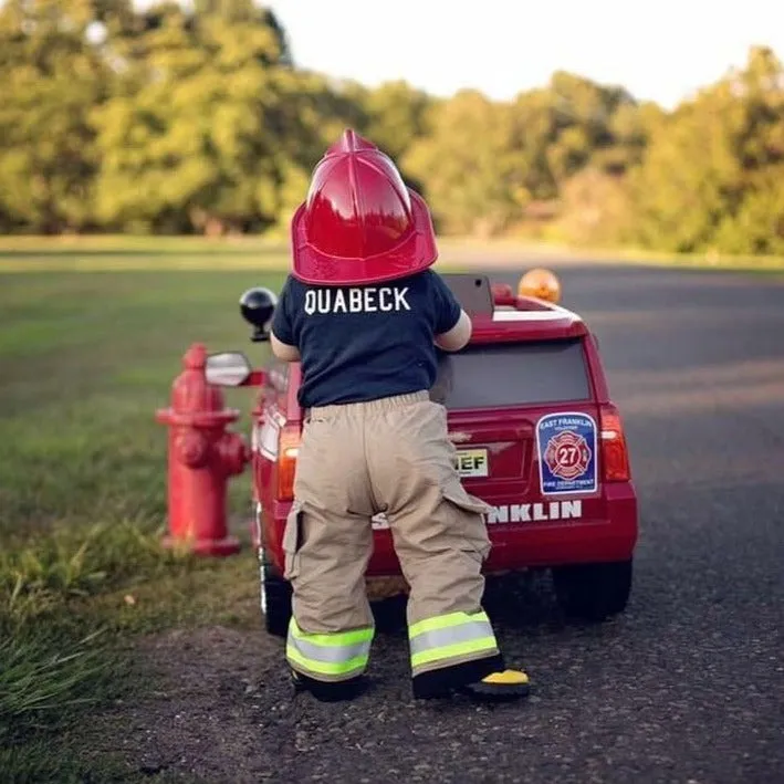 ORIGINAL Firefighter Personalized TAN 2PC Baby Outfit