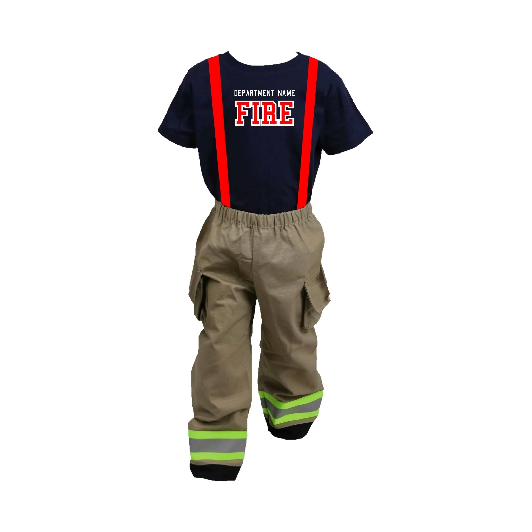 ORIGINAL Firefighter Personalized TAN 2PC Toddler Outfit