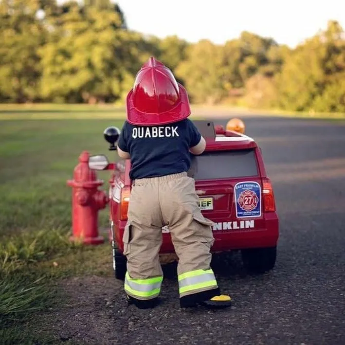 ORIGINAL Firefighter Personalized TAN 2PC Toddler Outfit