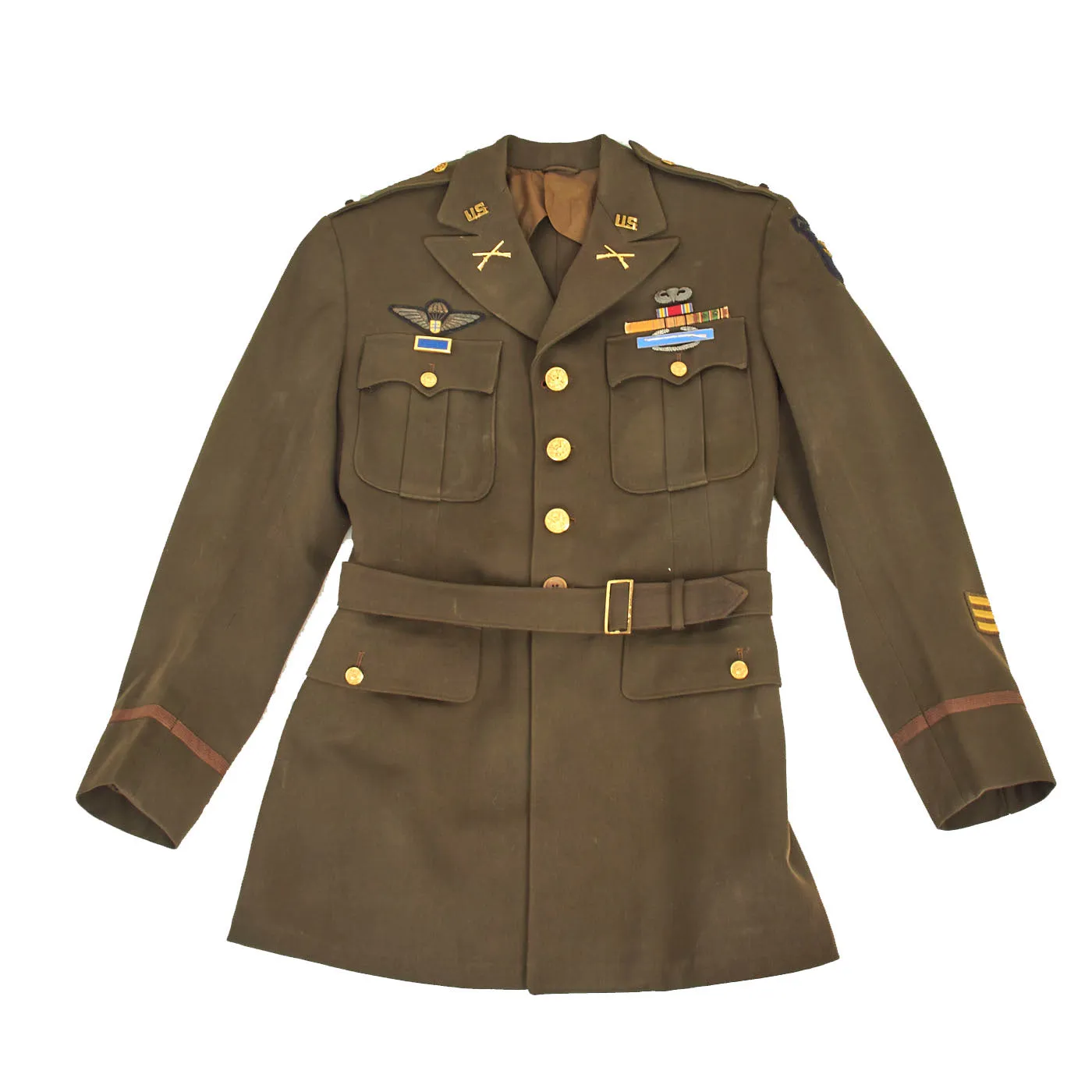 Original U.S. WWII 101st Airborne Division Class A Uniform Coat Featuring British Made Bullion Insignia - Featured in Heroes in our Midst Volume 3