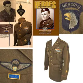 Original U.S. WWII 101st Airborne Division Class A Uniform Coat Featuring British Made Bullion Insignia - Featured in Heroes in our Midst Volume 3