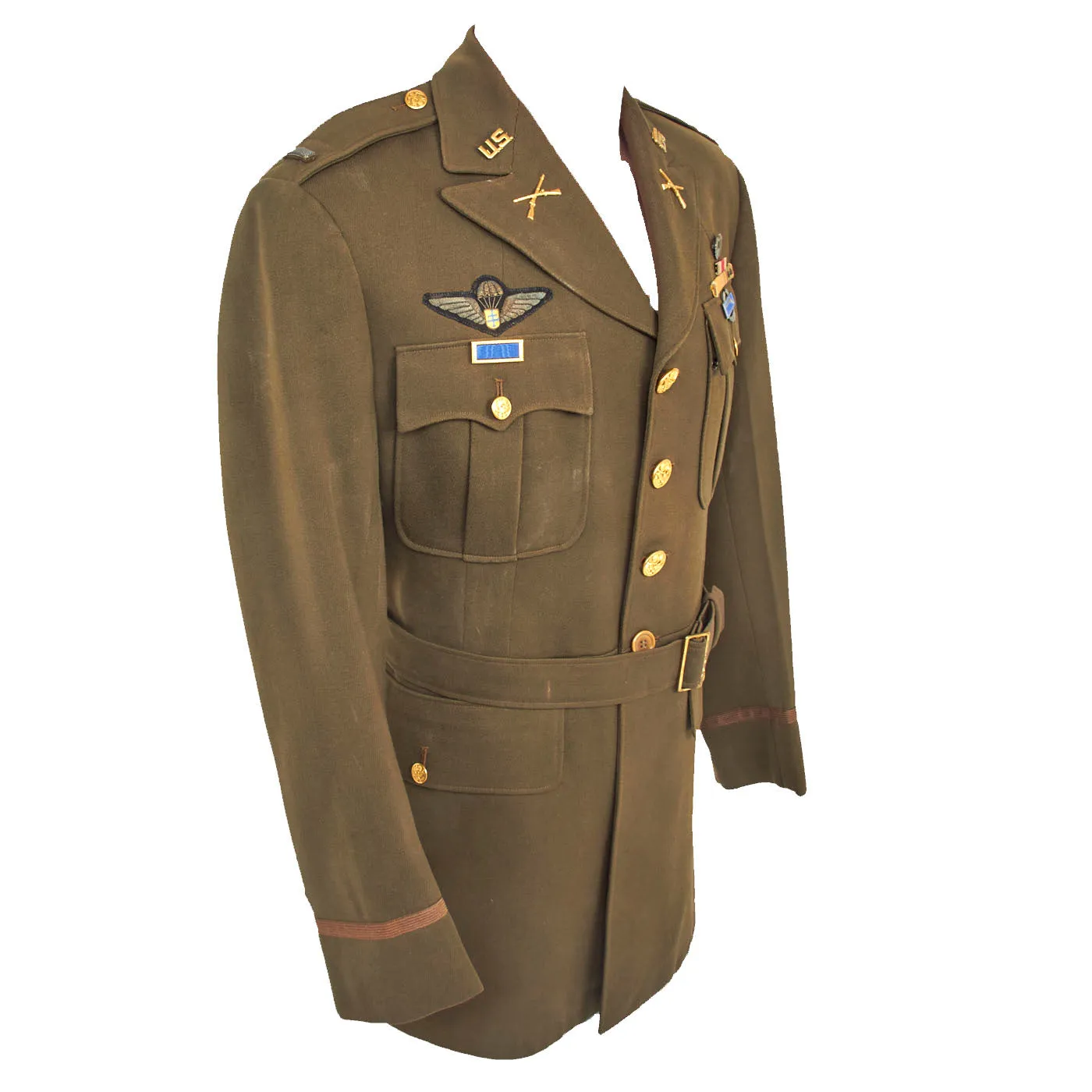 Original U.S. WWII 101st Airborne Division Class A Uniform Coat Featuring British Made Bullion Insignia - Featured in Heroes in our Midst Volume 3