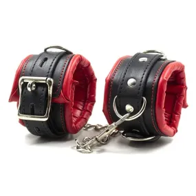 Padded Ankle Restraints - One Size (Black/Red)