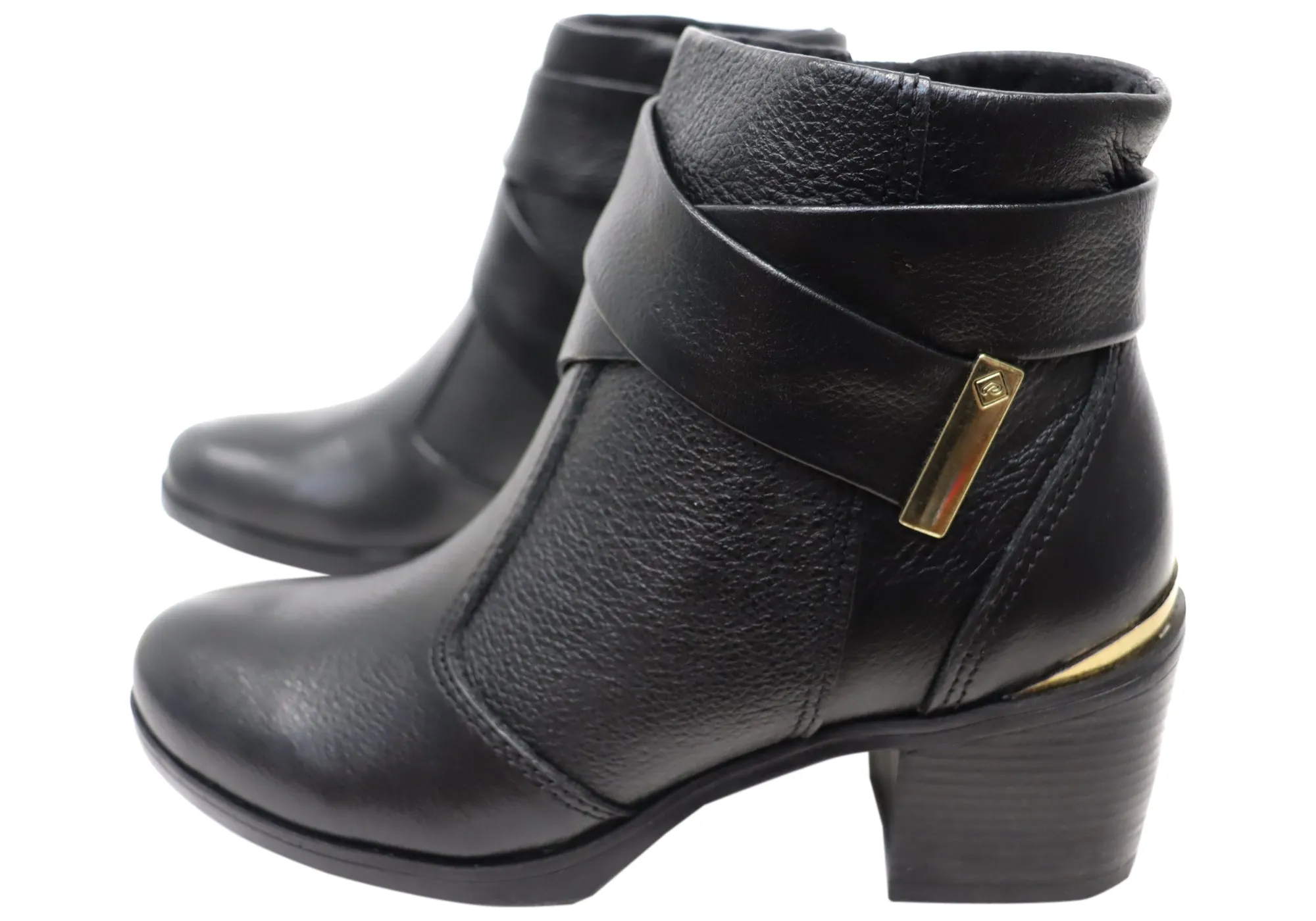 Pegada Valley Womens Mid Heel Leather Ankle Boots Made In Brazil