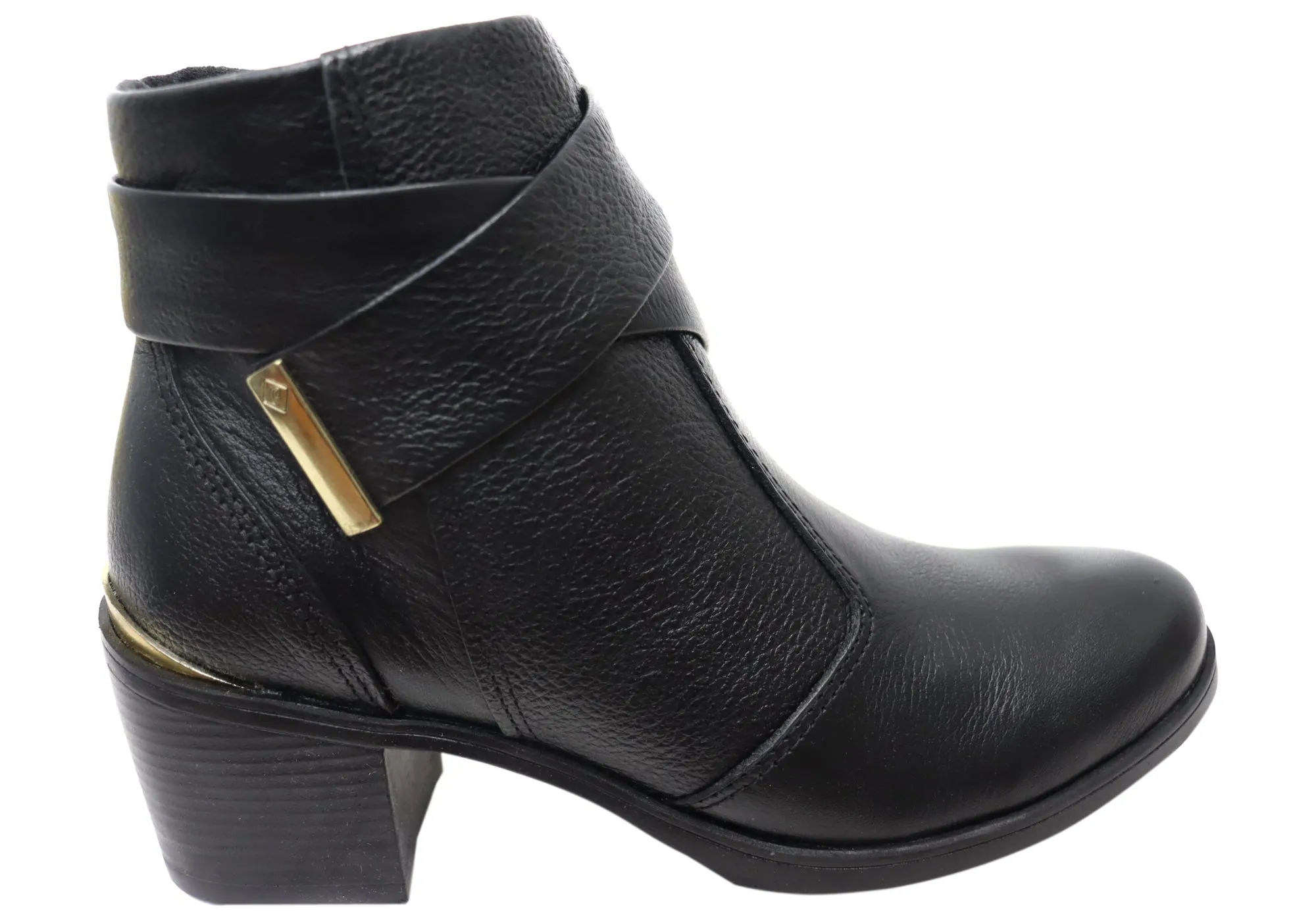 Pegada Valley Womens Mid Heel Leather Ankle Boots Made In Brazil