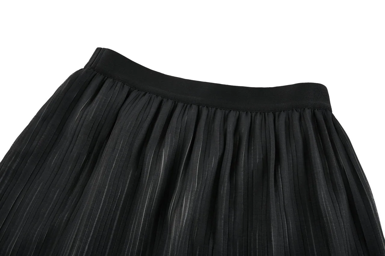 Pleated Flare Skirt