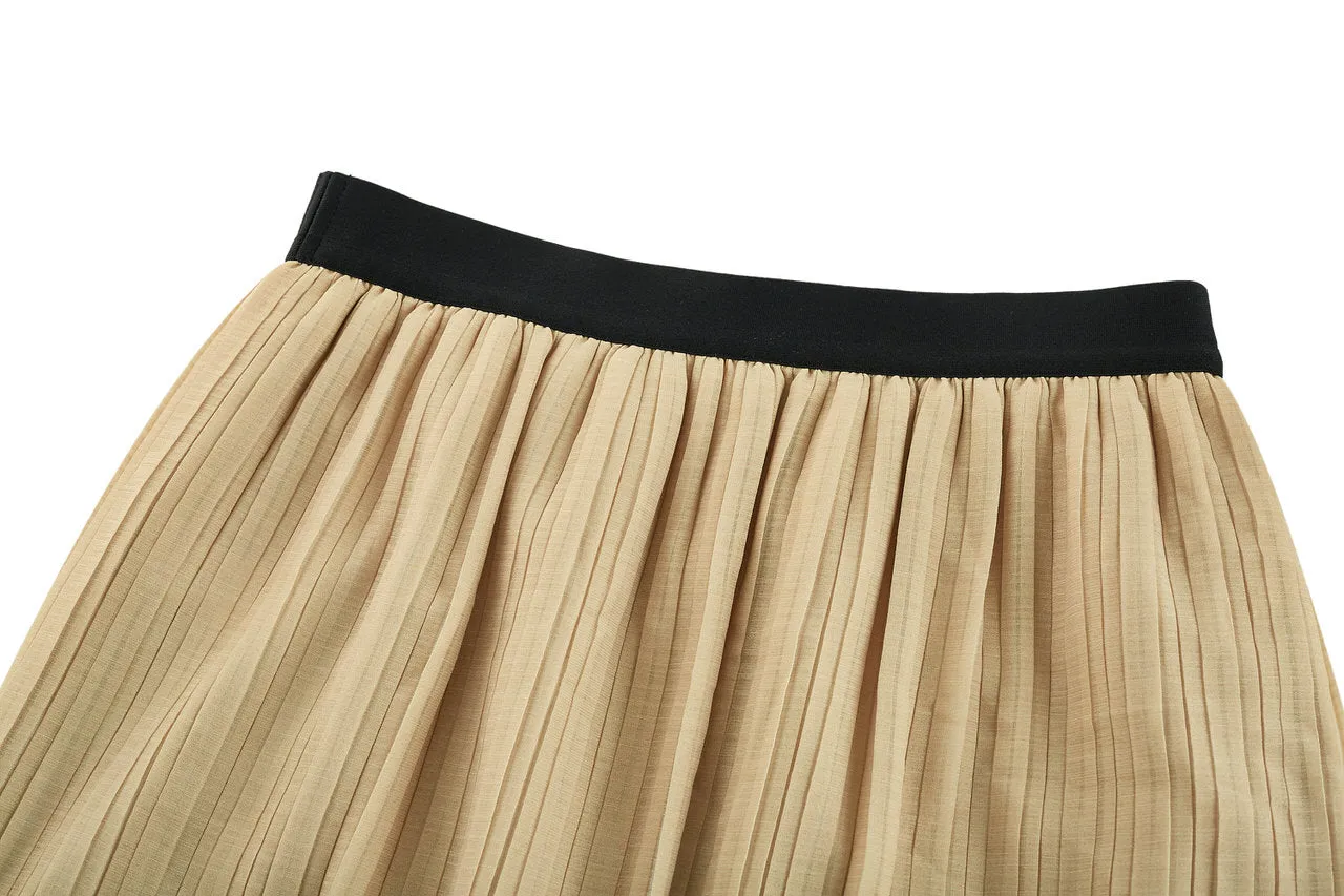 Pleated Flare Skirt