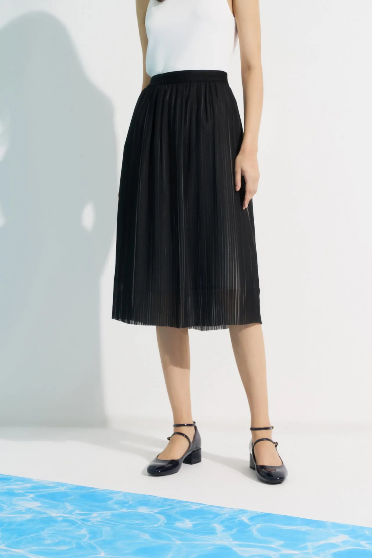 Pleated Flare Skirt