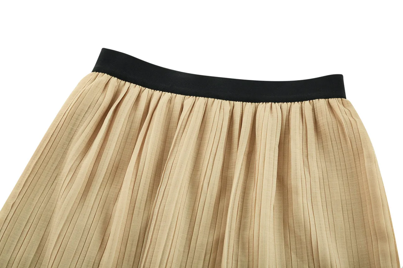 Pleated Flare Skirt