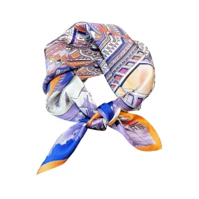 Pre Order:  Castle Print Silk Small Scarf