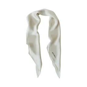 "Satin" Silk Neck Scarf - White