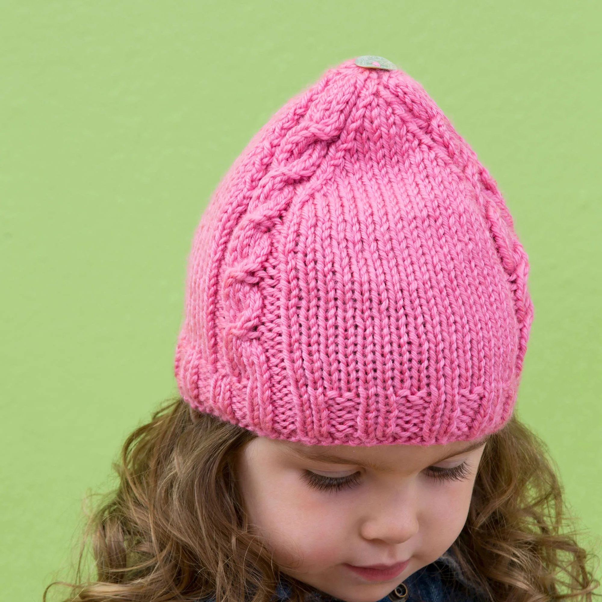 Red Heart Knit Cabled Baby Beanie