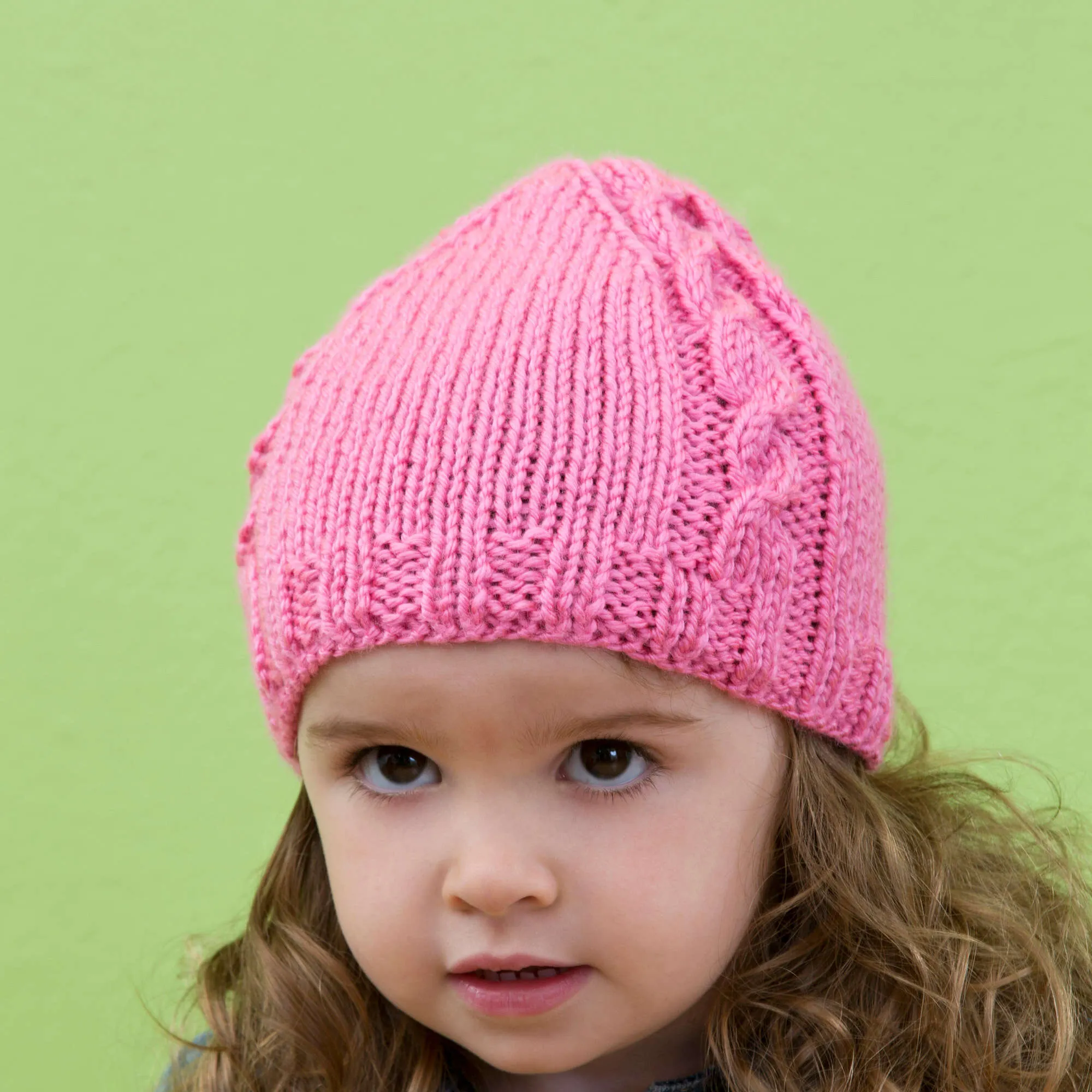 Red Heart Knit Cabled Baby Beanie