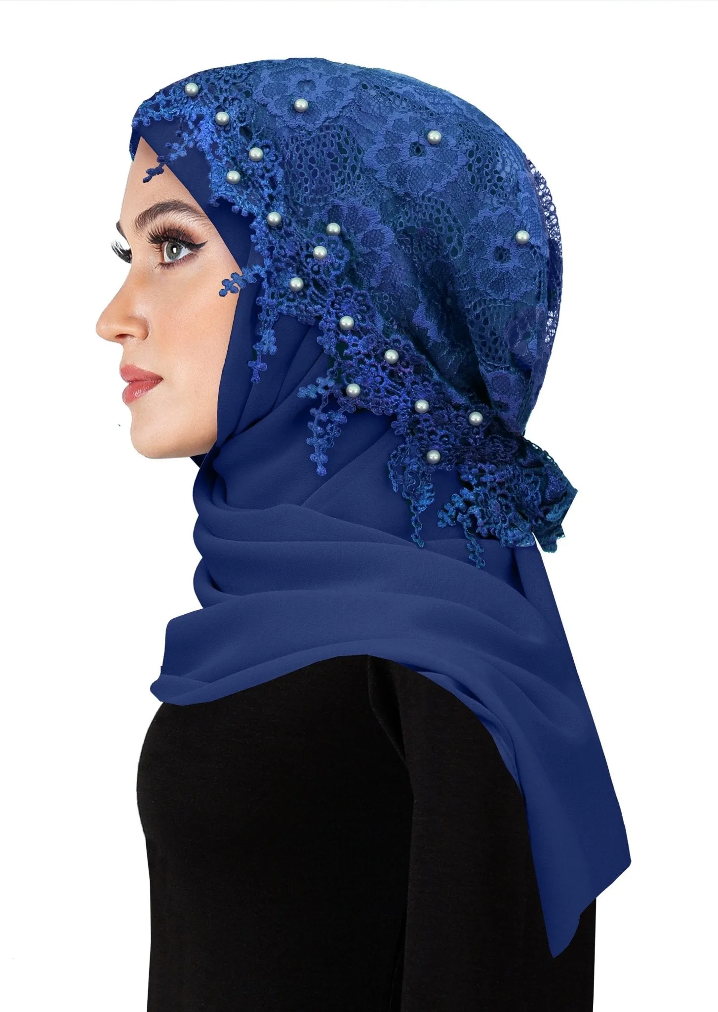 Salma Hijab Lace Cap & Chiffon Scarf 2 Piece Set