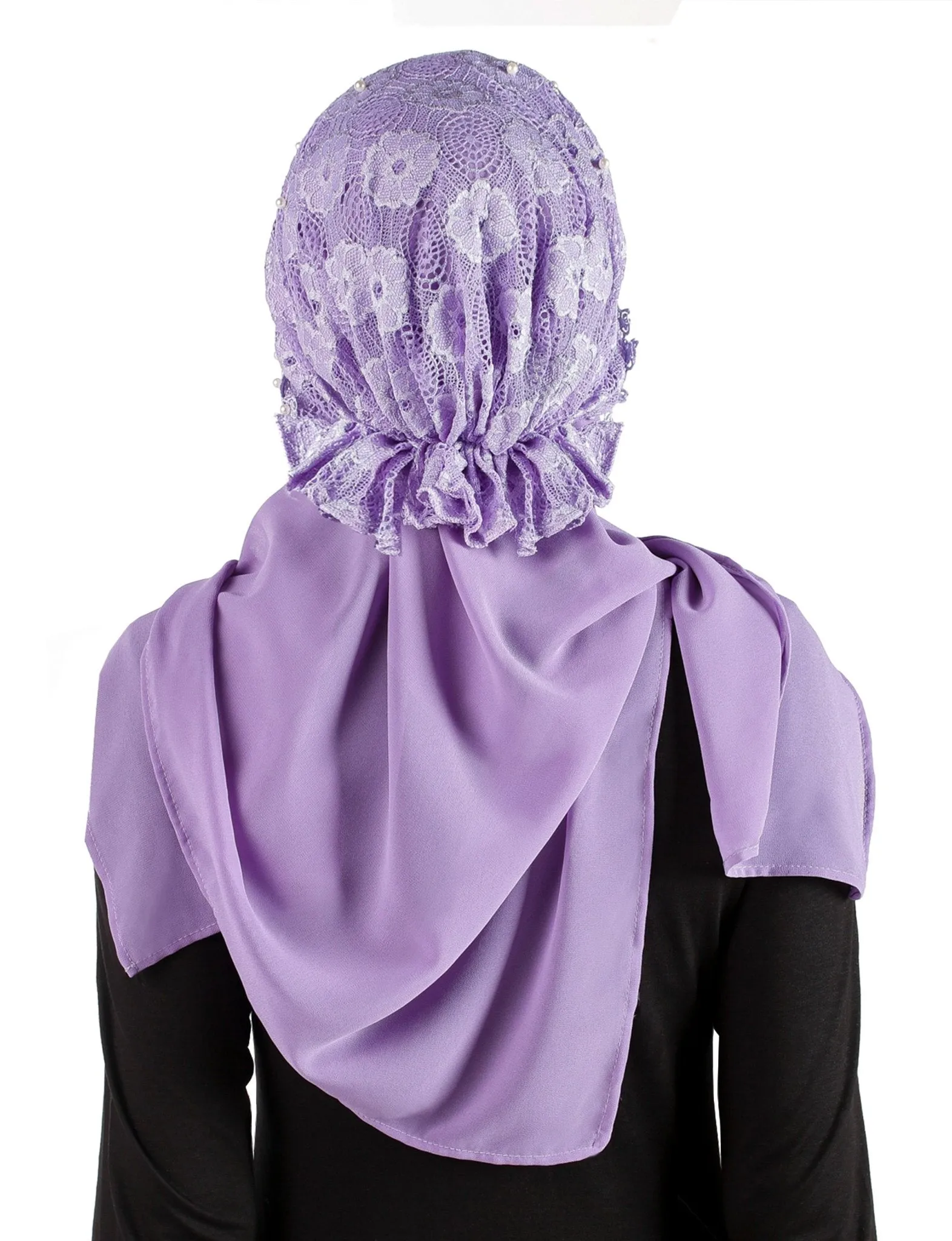 Salma Hijab Lace Cap & Chiffon Scarf 2 Piece Set