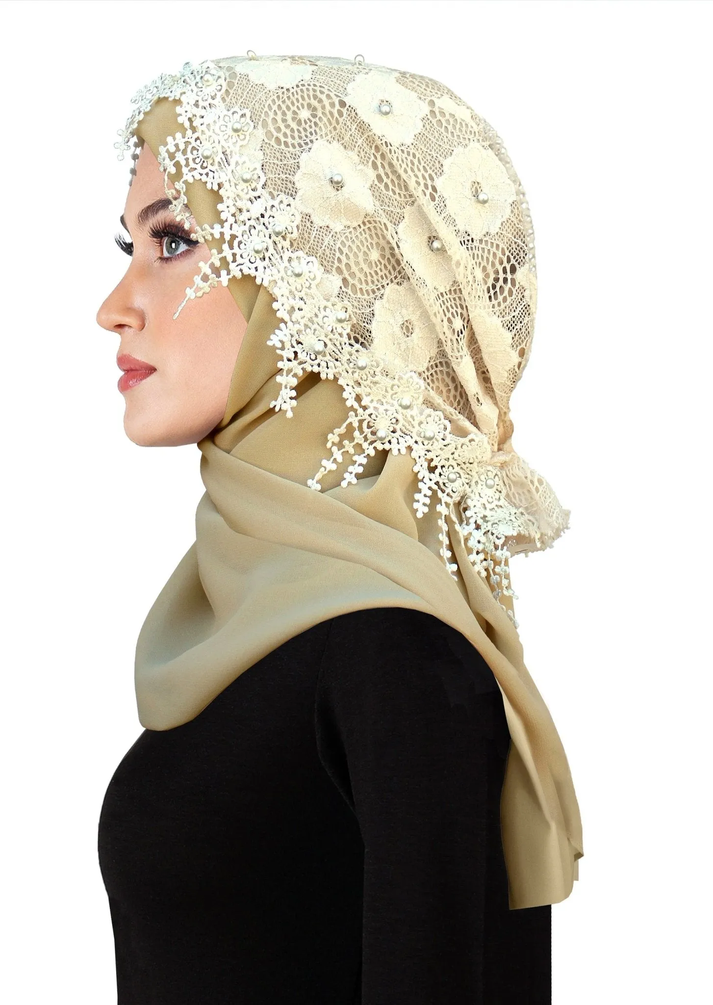 Salma Hijab Lace Cap & Chiffon Scarf 2 Piece Set