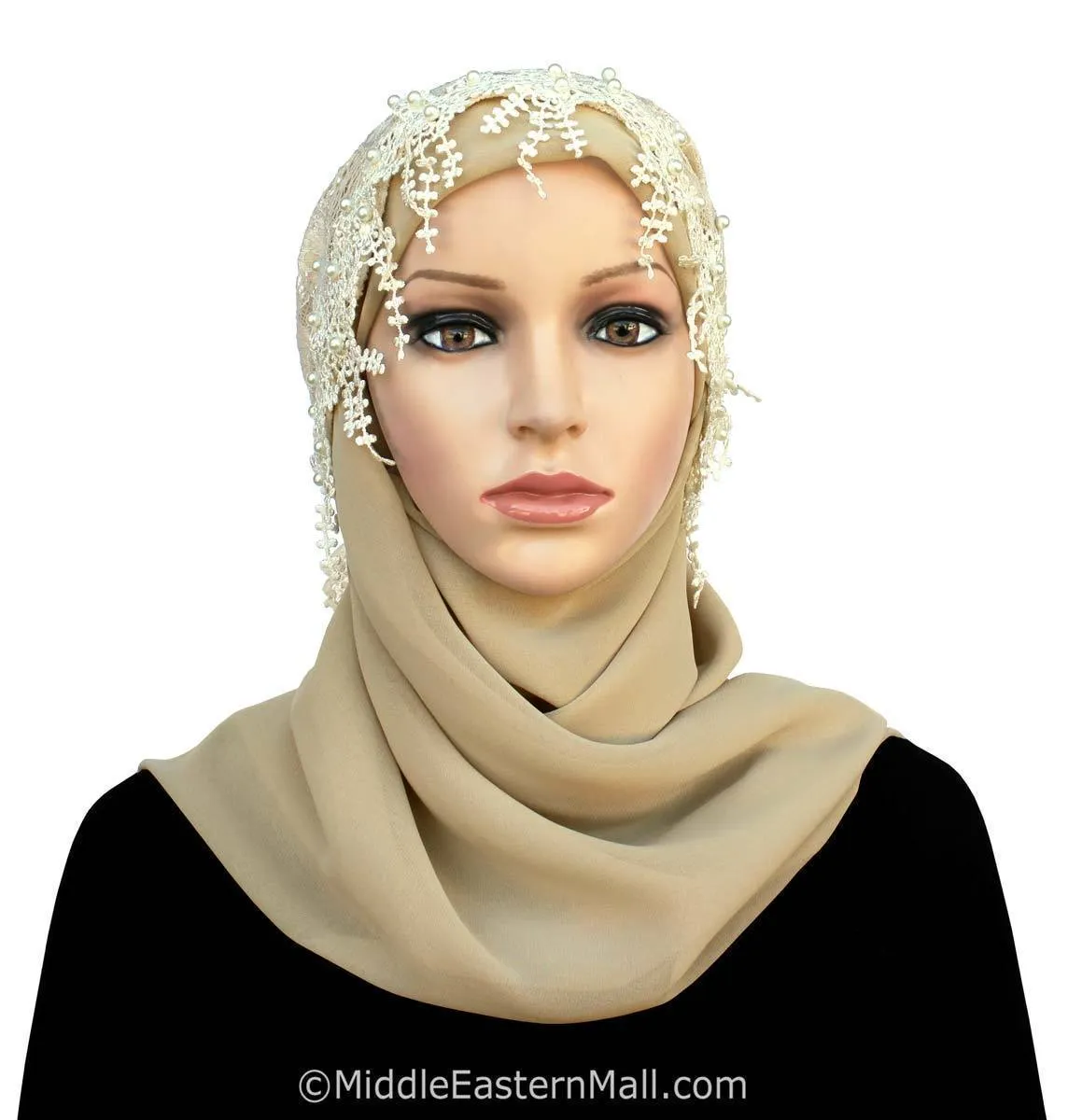 Salma Hijab Lace Cap & Chiffon Scarf 2 Piece Set