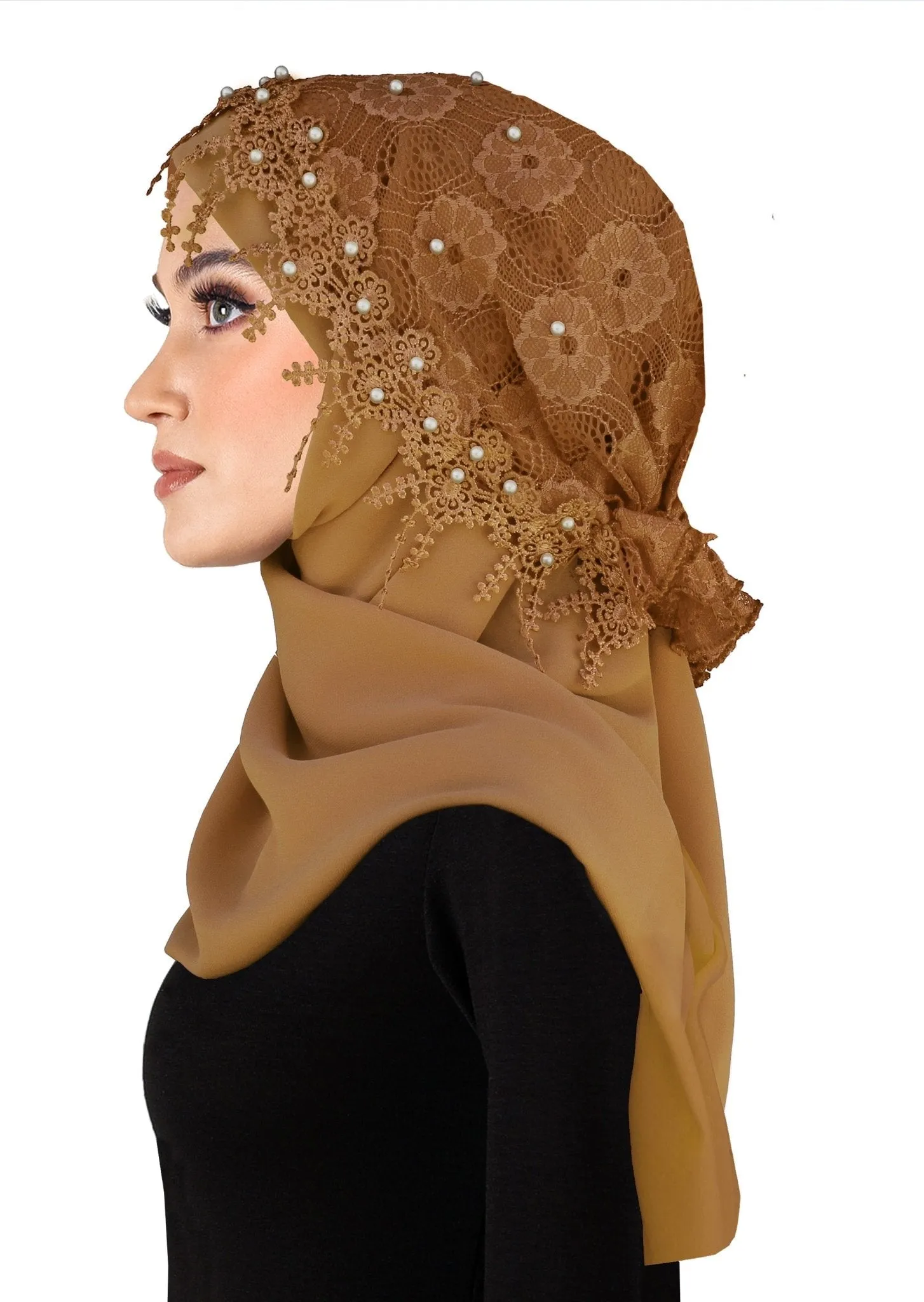 Salma Hijab Lace Cap & Chiffon Scarf 2 Piece Set