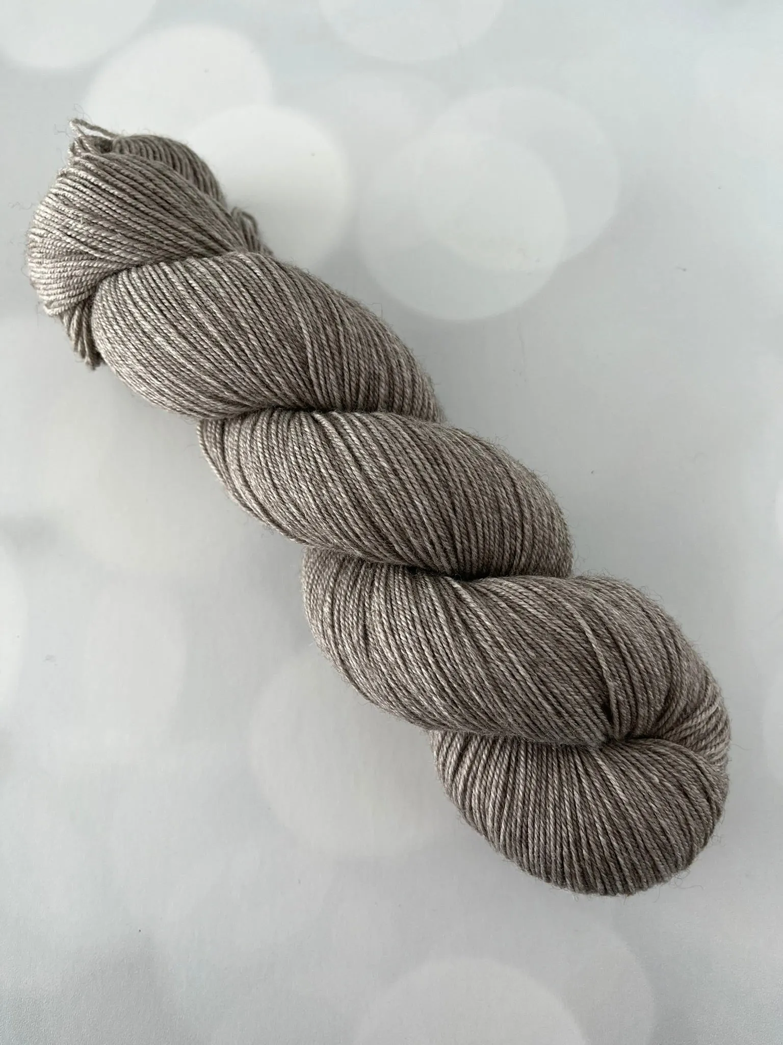 Sandy Shores, Treasured Yak Toes Sock Yarn, taupe gray brown natural yarn