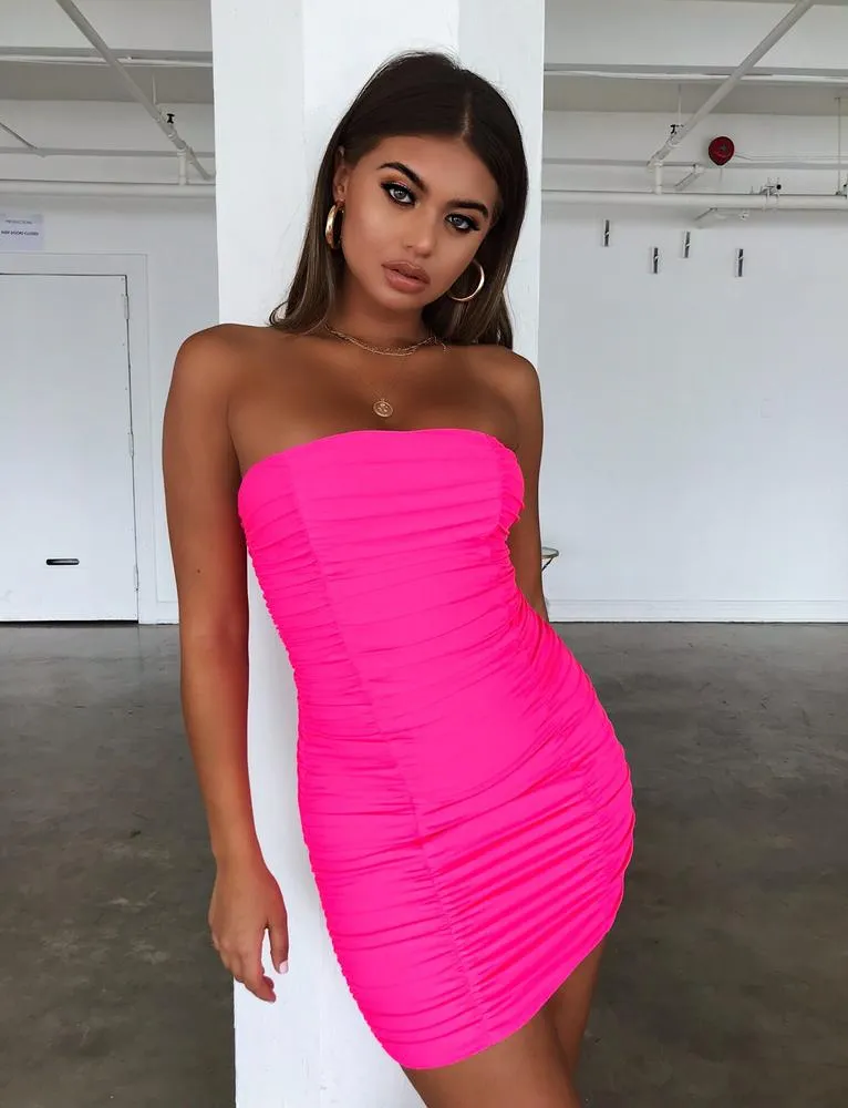 Sansa Dress - Hot Pink