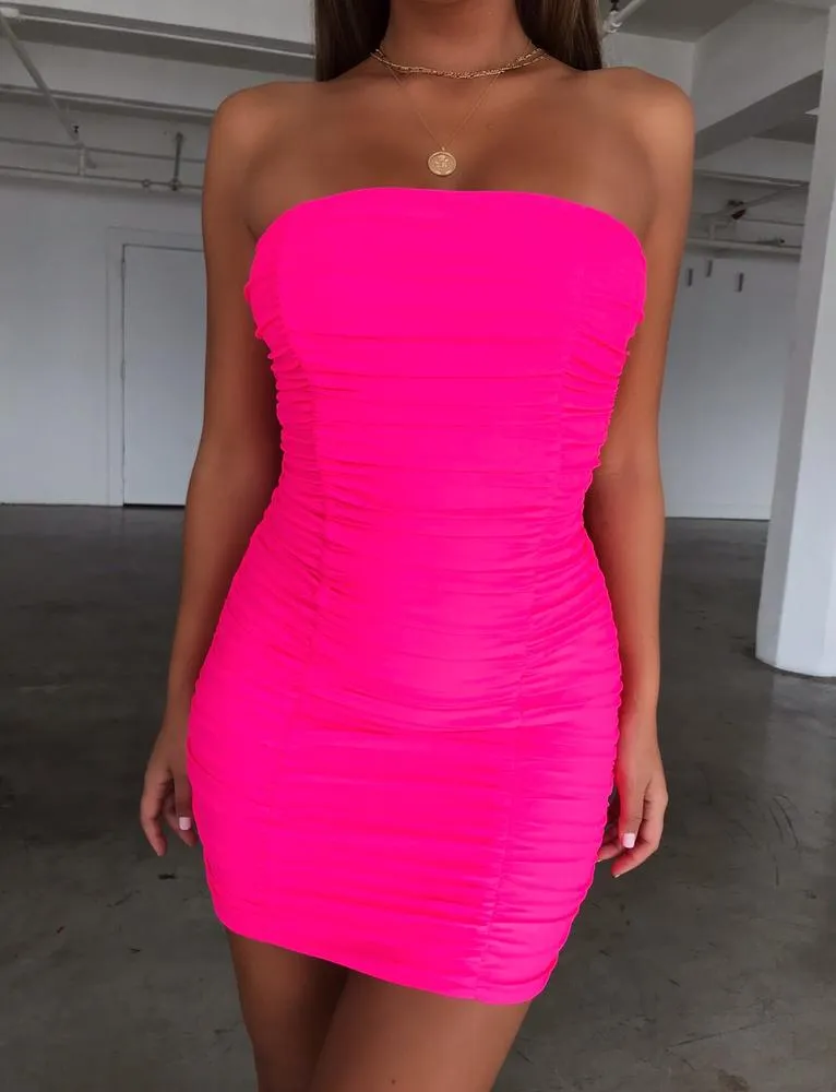 Sansa Dress - Hot Pink