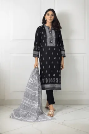 Shehrnaz - SHK-1009 - Black - Block Print - 3 Piece