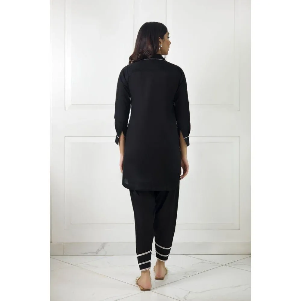 Shehrnaz - SHK-1010 - Black - Cotton - 2 Piece