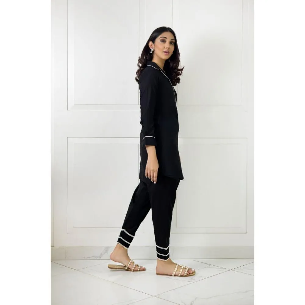 Shehrnaz - SHK-1010 - Black - Cotton - 2 Piece