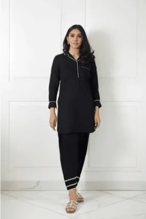 Shehrnaz - SHK-1010 - Black - Cotton - 2 Piece