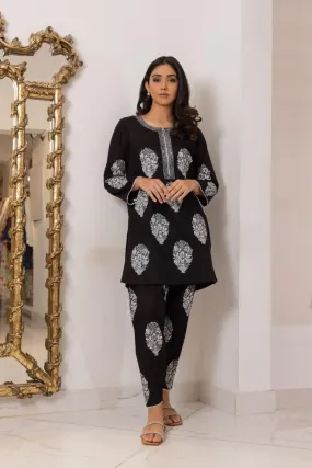 Shehrnaz - SHK-1156 - 2 Piece - Black - Cotton