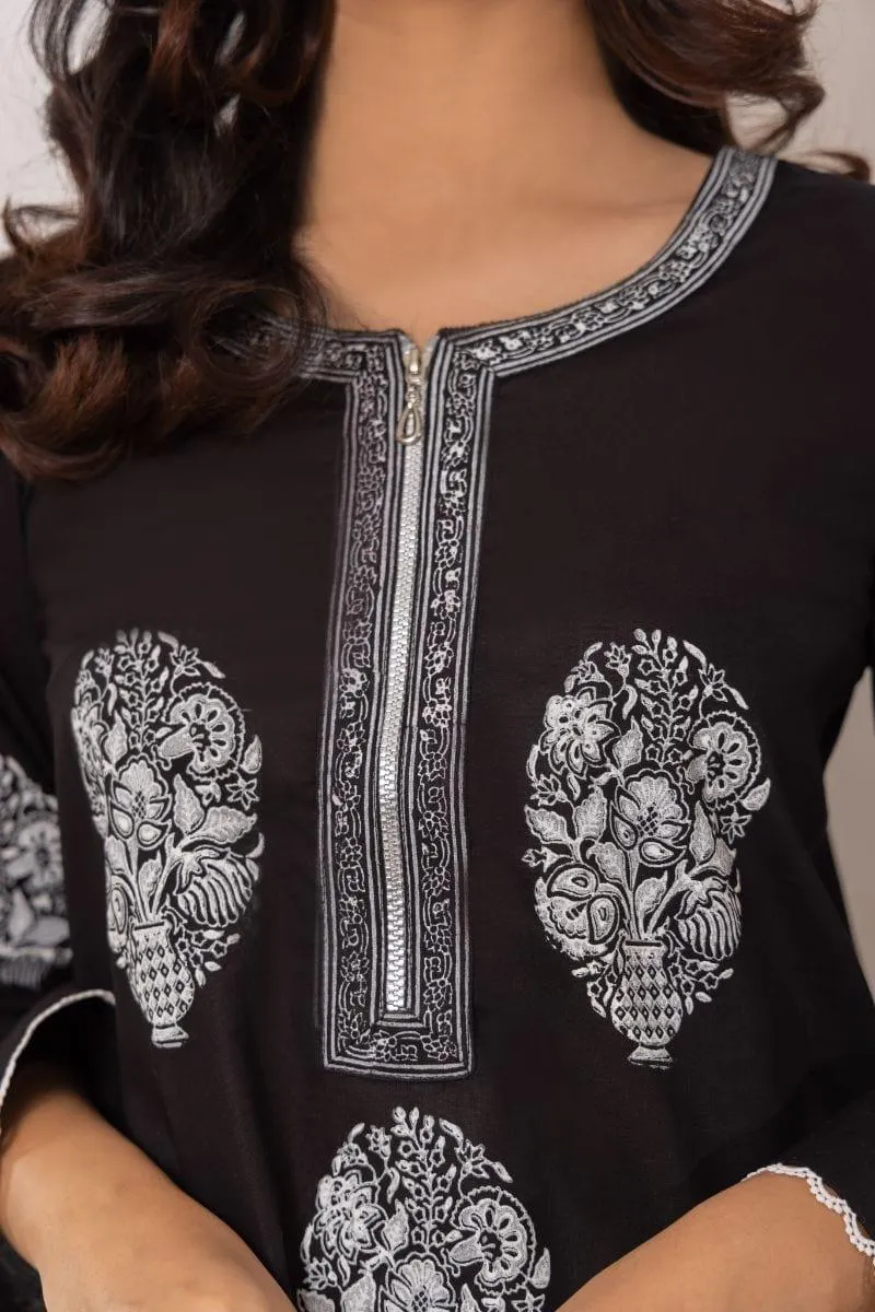 Shehrnaz - SHK-1156 - 2 Piece - Black - Cotton