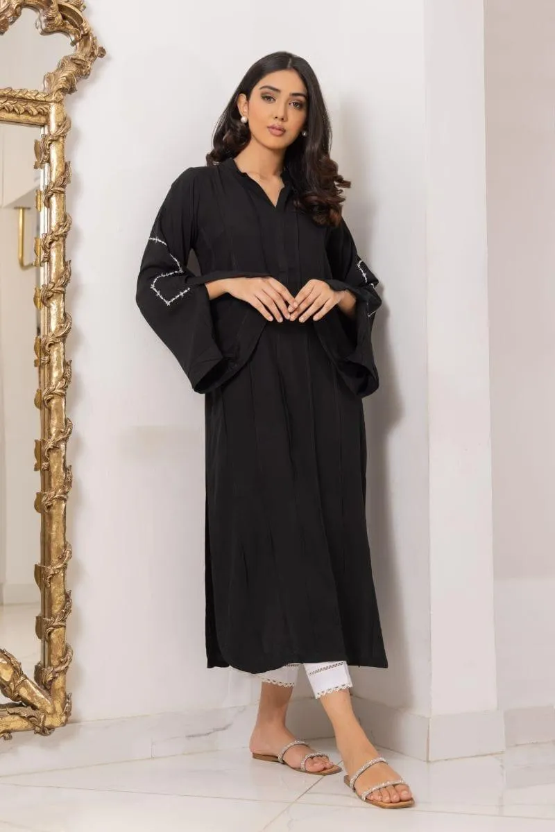 Shehrnaz - SHK 1157 - 2 Piece -  Black - Linen