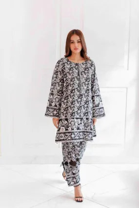 Shehrnaz - SHK-1378 - Serin - Black - Lawn - 2 Piece