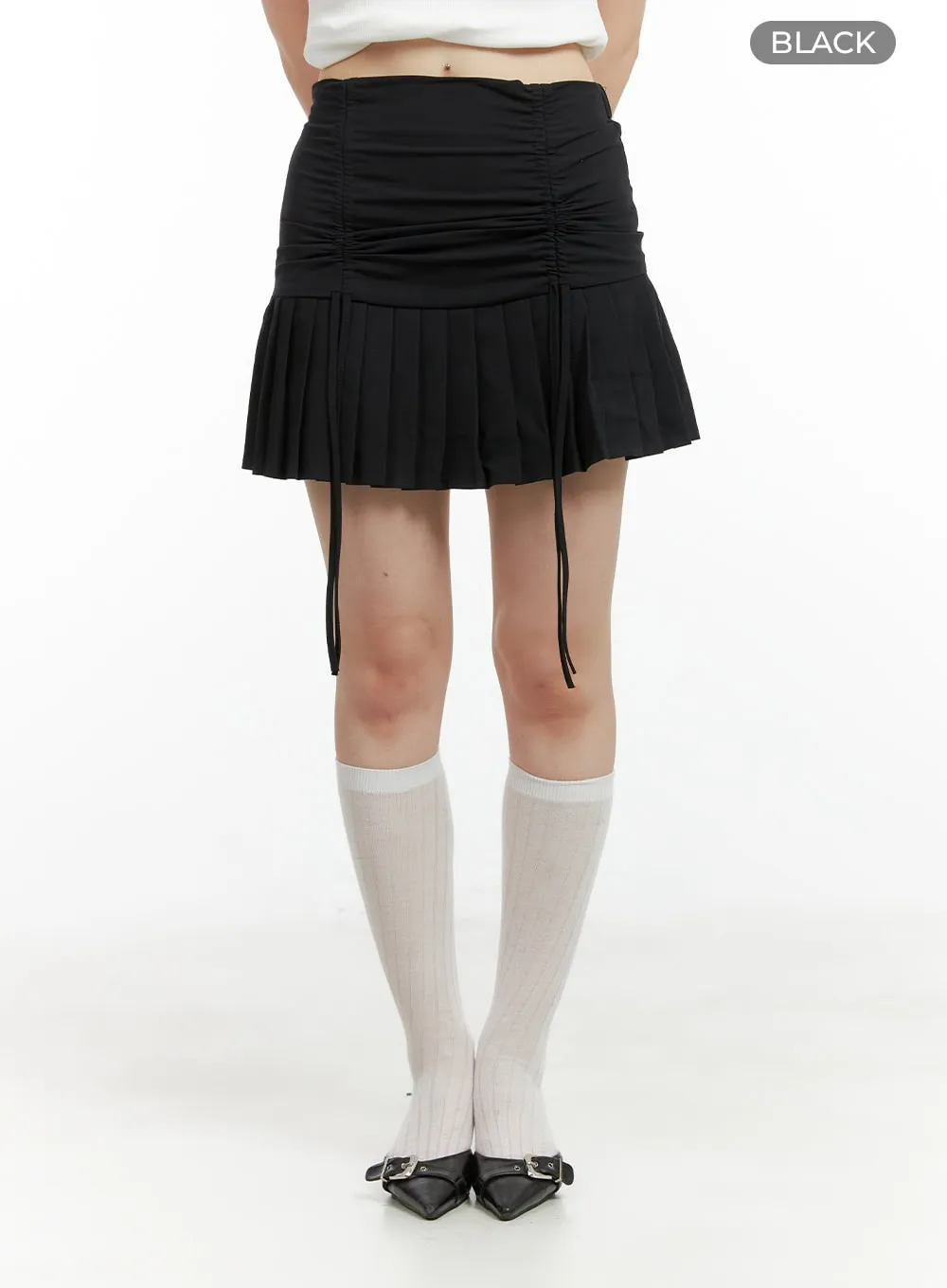 Shirred Pleated Mini Skirt CL422