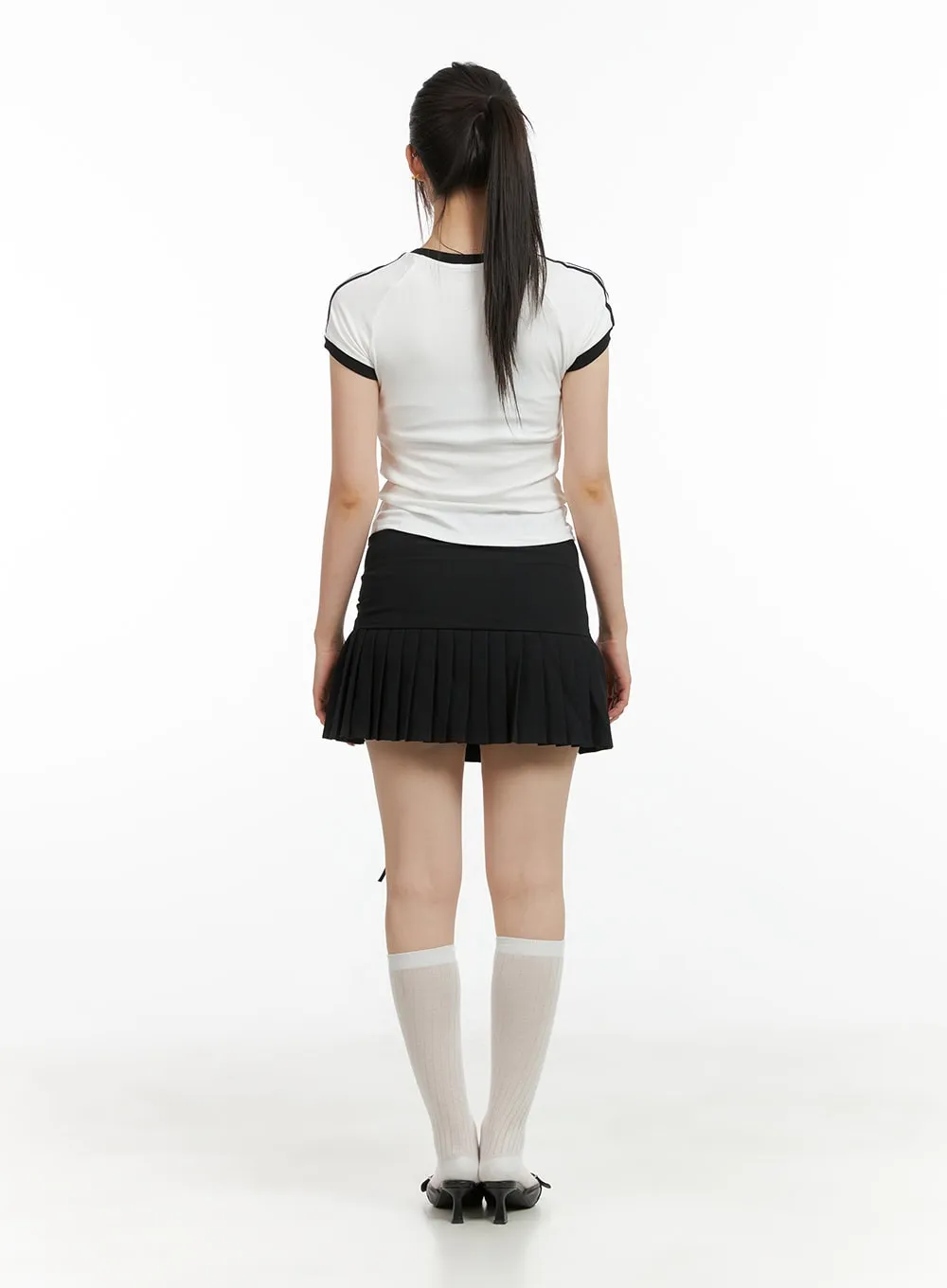 Shirred Pleated Mini Skirt CL422