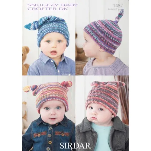 Sirdar Snuggly Baby and Children Patterns - 1482 Four Hats - PDF Download