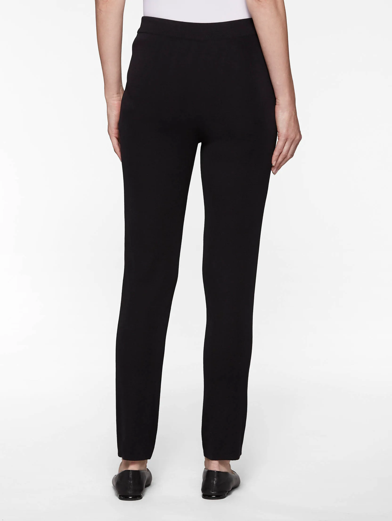 Slim Leg Knit Pant, Black