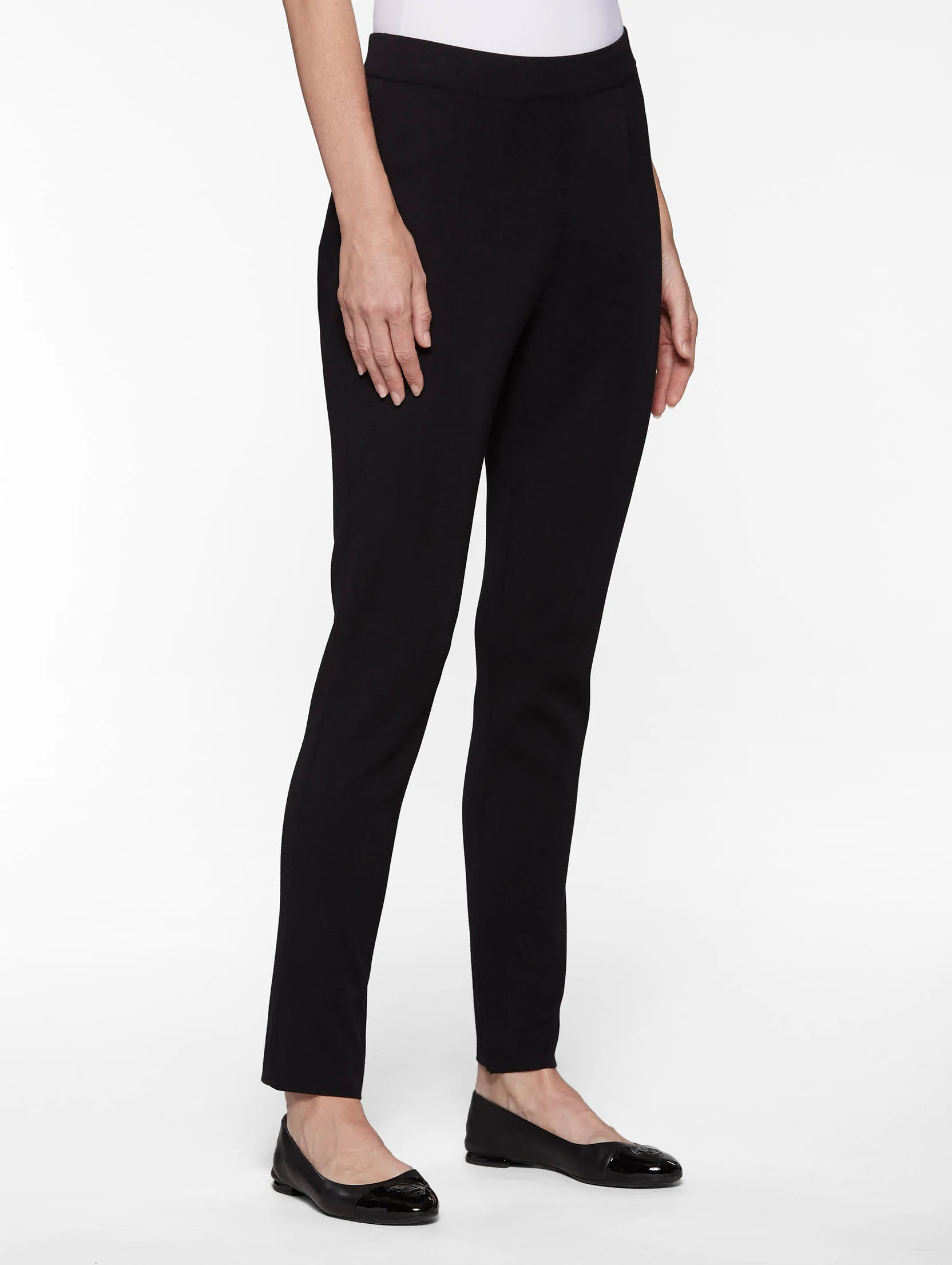 Slim Leg Knit Pant, Black