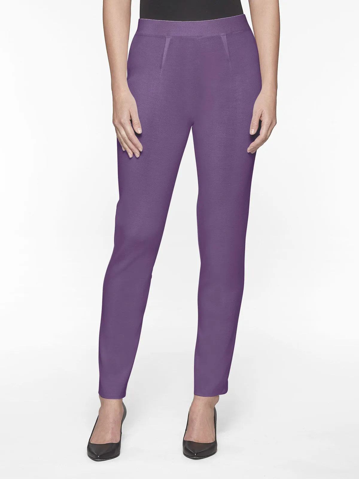 Slim Leg Knit Pant, Plum Royale