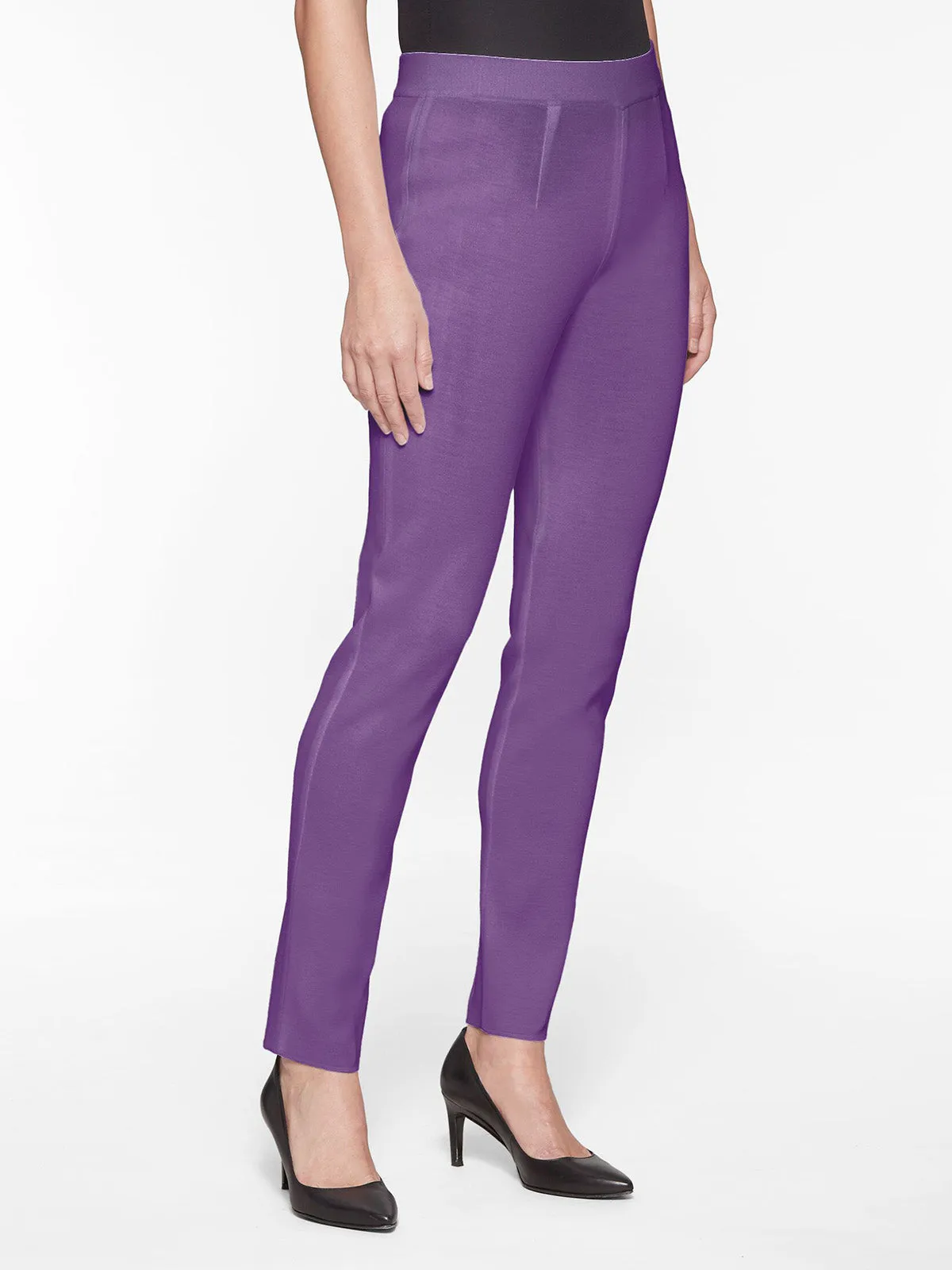 Slim Leg Knit Pant, Plum Royale