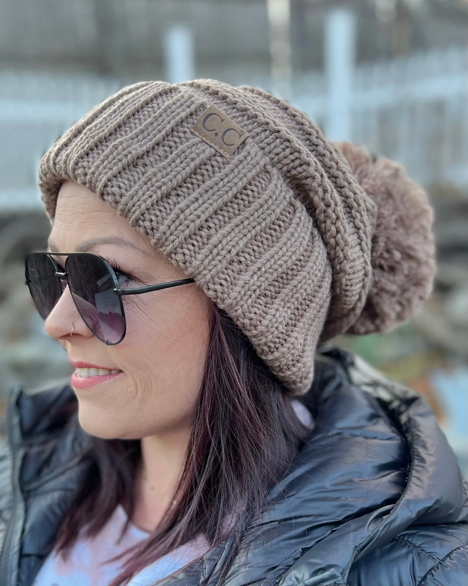 slouchy pom | C. C winter hat